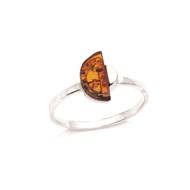 BAGUE ARGENT RHODIE AMBRE COGNAC