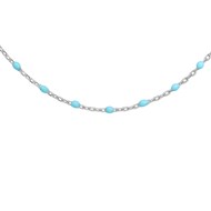 Collier argent - Olives turquoise
