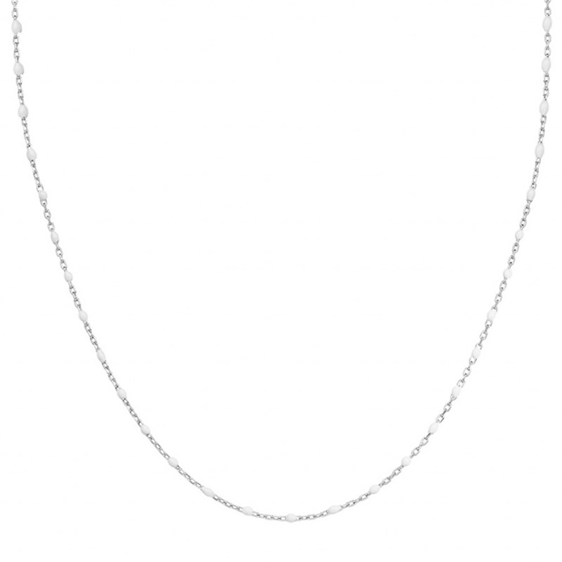 Collier sautoir argent - Olives blanches