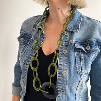 Groene mesh lange ketting
