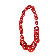 Collier long grosses mailles rouges