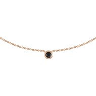 Collier ras du cou MADEMOISELLE chaîne dorée avec petit pendentif Zircon Noir