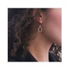 Boucles d'oreilles Laelia Dangling Hoop - Or Rosé et cristal - vue V2