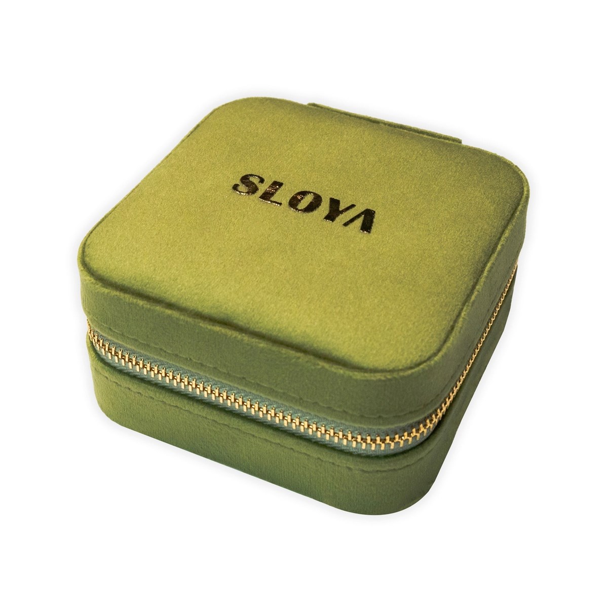 Boîte à bijoux velours vert olive - vue 2