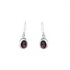 Boucles oreilles argent et grenat - vue V2