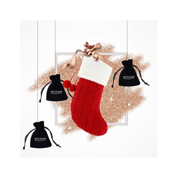 Cadeaux de Noël - 3 bijoux et 1 élégante chaussette à suspendre - Or Rosé