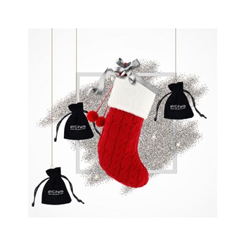 Cadeaux de Noël - 3 bijoux et 1 élégante chaussette à suspendre - Argenté