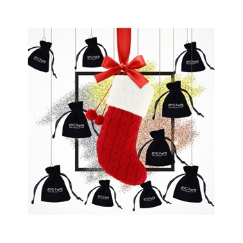 Cadeaux de Noël - 10 bijoux et 1 élégante chaussette à suspendre - Doré, Or Rosé, Argenté