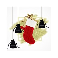 Cadeaux de Noël - 3 bijoux et 1 élégante chaussette à suspendre - Doré