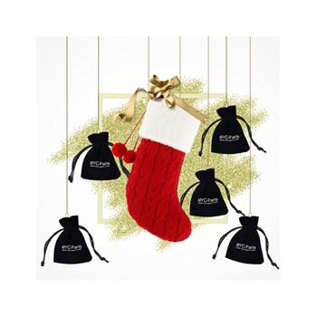 Cadeaux de Noël - 5 bijoux et 1 élégante chaussette à suspendre - Doré