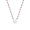 Collier Argent Soleil Rhodié Et Pierre Onyx Rouge - vue V1