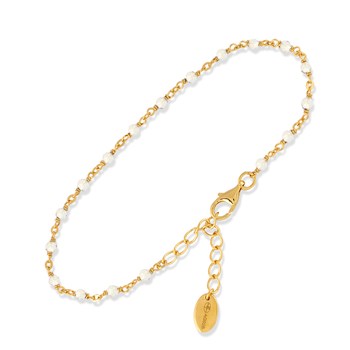 Goud Sterling Zilveren Armband Witte Stenen