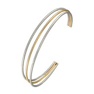 Bracelet Jonc Argent Rhodié Doré Diamanté