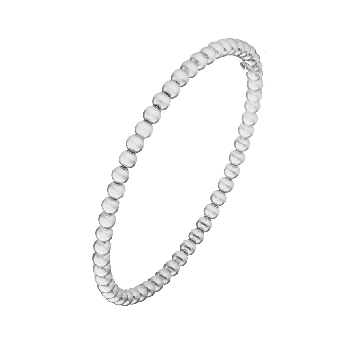 Bracelet Jonc Argent Rhodié Boules