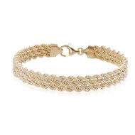 Bracelet Or 18 Carats 750/000 Jaune Maille Corde Triple - Femme