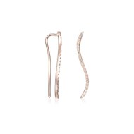 Boucles d'oreilles Grimpantes 'Vagues de diamants' Or et Diamants