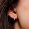 Boucles d'oreilles 'Petites Créoles Baguettes' Or et Diamants - vue V2