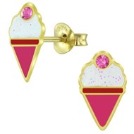 Boucle d'oreille glace en argent 925/1000