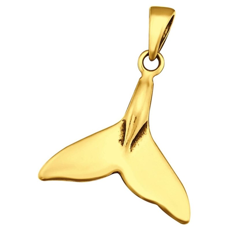 Collier nageoire de dauphin plaqué Or en argent 925/1000