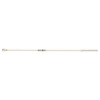 Gold-plated single-pattern soft bracelet with multicolored zirconium oxide