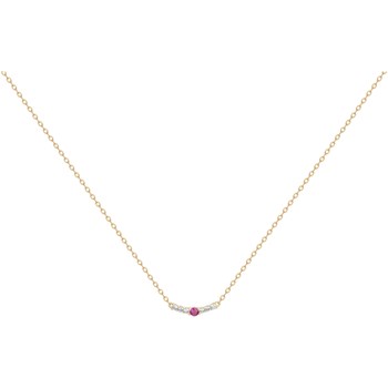 Vergulde halsketting met één patroon en veelkleurig zirkoniumoxide