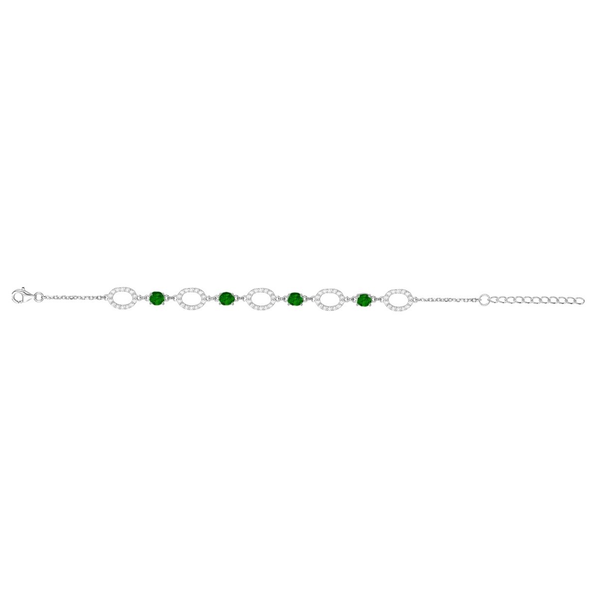 Bracelet souple multi-motifs en Argent avec oxyde de zirconium blanc