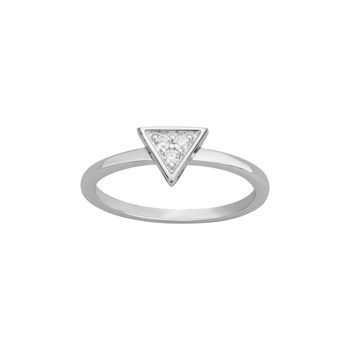 Bague en Argent avec oxyde de zirconium blanc