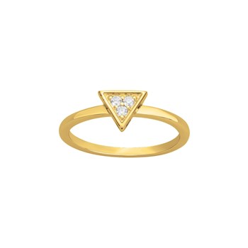 Bague en Plaqué Or avec oxyde de zirconium blanc