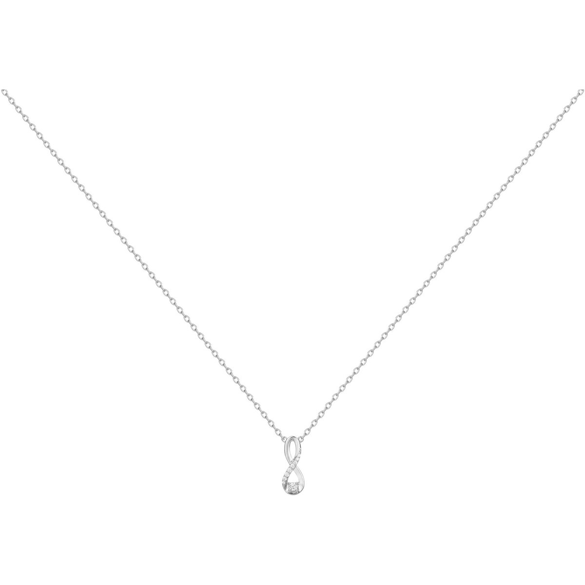 Collier mono-motif en Argent avec oxyde de zirconium blanc