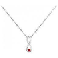 Collier mono-motif en Argent avec oxyde de zirconium rouge rubis