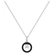Collier mono-motif en Argent avec oxyde de zirconium noir