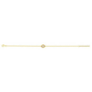 Gold-plated single-pattern soft bracelet with white zirconium oxide