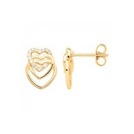 Boucles d'oreilles clous en Plaqué Or avec oxyde de zirconium blanc
