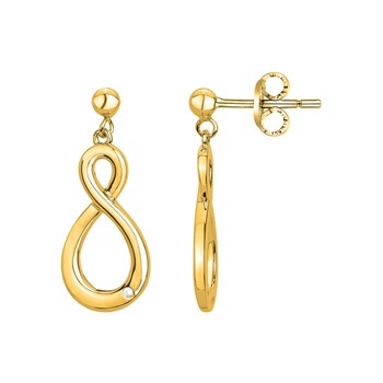 Boucles d'oreilles pendantes en Plaqué Or avec oxyde de zirconium blanc
