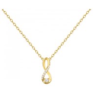 Collier mono-motif en Plaqué Or avec oxyde de zirconium blanc