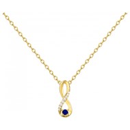 Collier mono-motif en Plaqué Or avec oxyde de zirconium bleu saphir