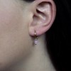 Boucles d'oreilles créoles Serena en pierres Quartz Rose - vue V2