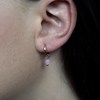 Boucles d'oreilles créoles Serena en pierres Quartz Rose - vue V3
