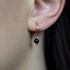 Boucles d'oreilles créoles Serena en pierres Obsidienne - vue V2
