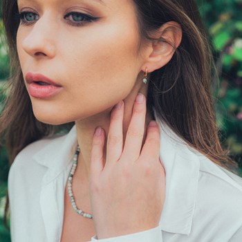 Boucles d'oreilles créoles Serena en pierres Agate Arbre