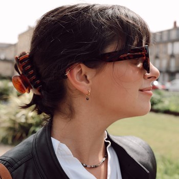 Boucles d'oreilles créoles Serena en pierres Tourmaline