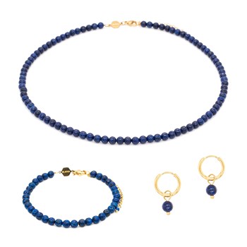 Collier, bracelet et boucles d'oreilles Serena en pierres Lapis-lazuli