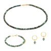 Collier, bracelet et boucles d'oreilles Serena en pierres Turquoise Africain - vue V1