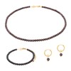 Collier, bracelet et boucles d'oreilles Serena en pierres Grenat - vue V1