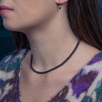 Collier, bracelet et boucles d'oreilles Serena en pierres Grenat