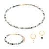 Collier, bracelet et boucles d'oreilles Serena en pierres Agate Arbre - vue V1