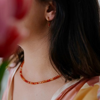 Collier, bracelet et boucles d'oreilles Serena en pierres Cornaline