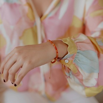 Collier, bracelet et boucles d'oreilles Serena en pierres Cornaline