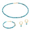 Collier, bracelet et boucles d'oreilles Serena en pierres Apatite - vue V1