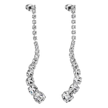 Rhodium and white gold-plated crystal earrings